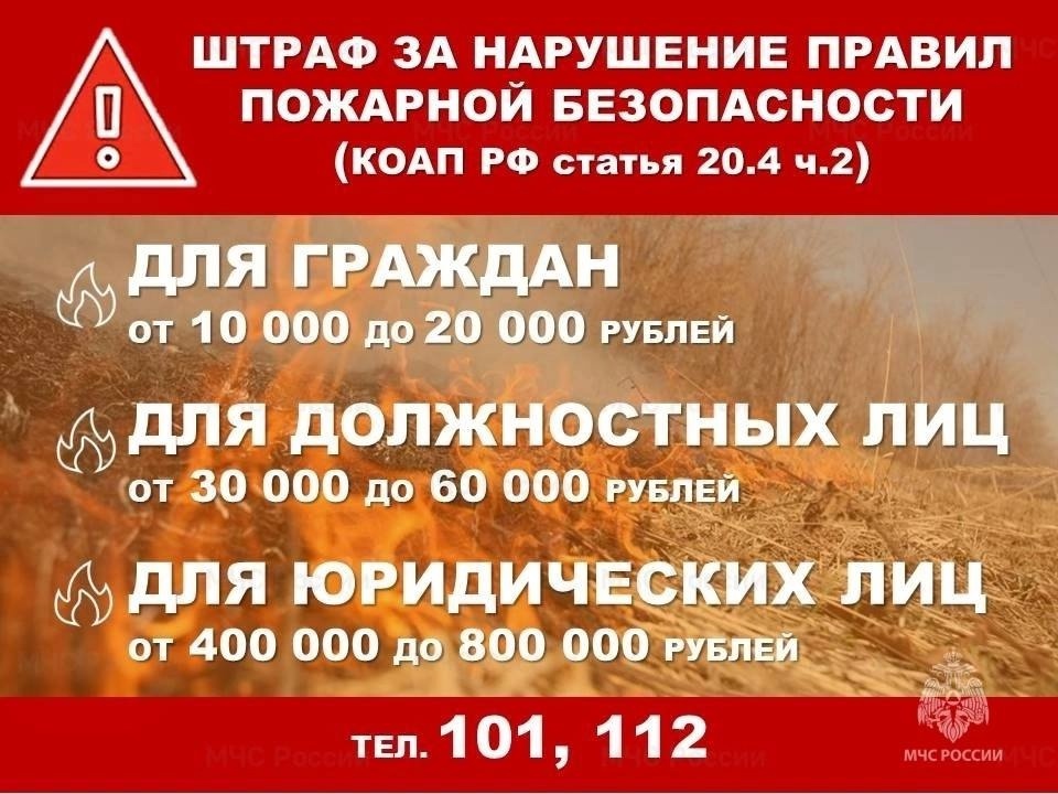Об ответственности в период особого противопожарного режима