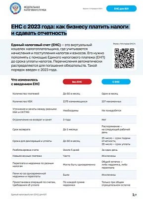 ЕНС с 2023 года: как бизнесу платить налоги и сдавать отчетность!