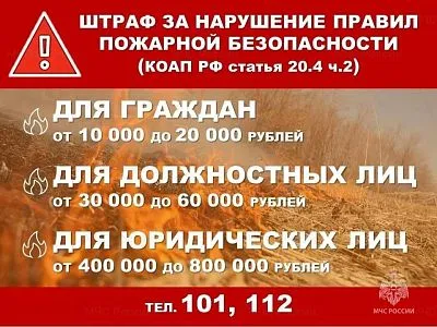Об ответственности в период особого противопожарного режима
