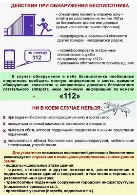Памятка "Действия при обнаружении беспилотника"